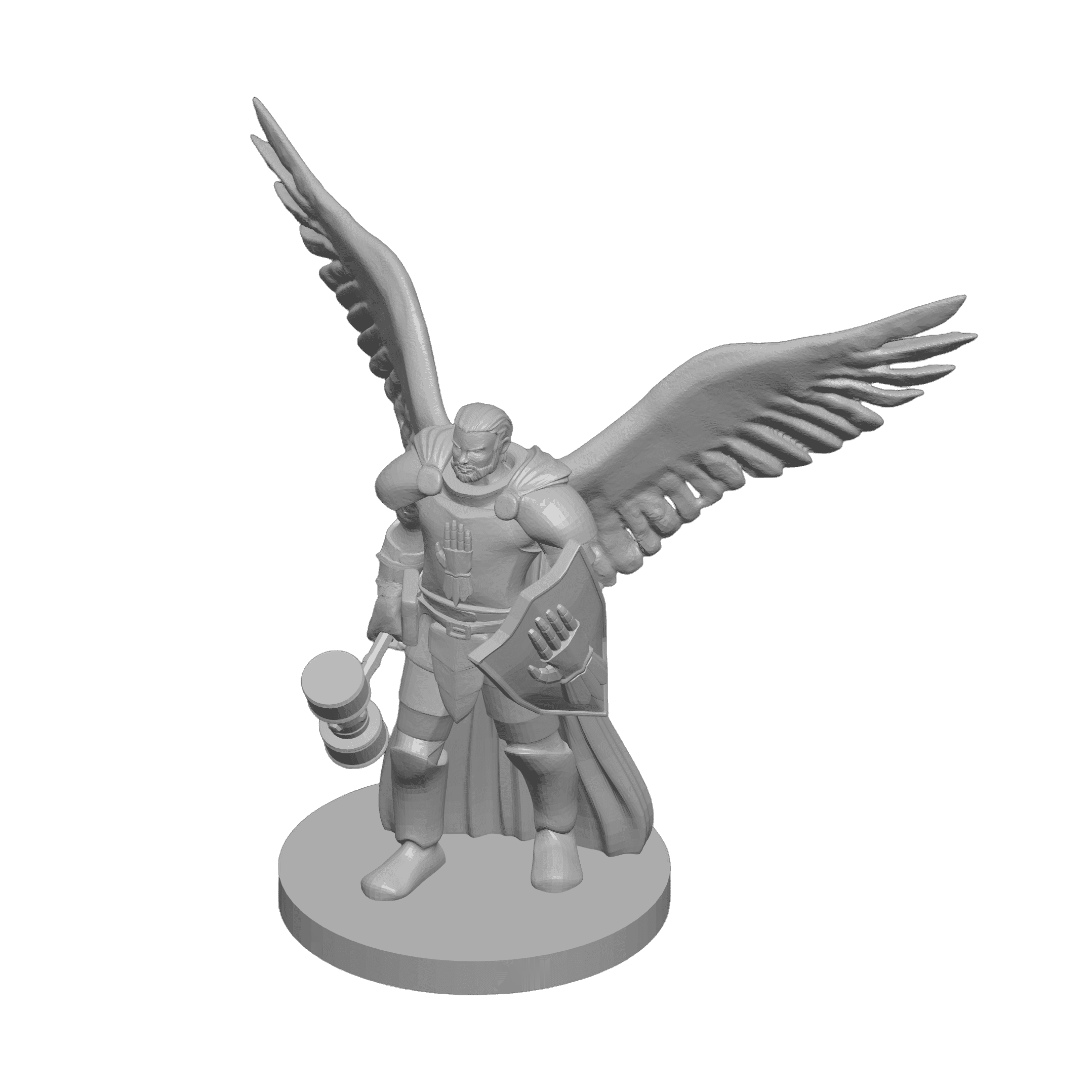 Aasimar Male Cleric with War Hammer