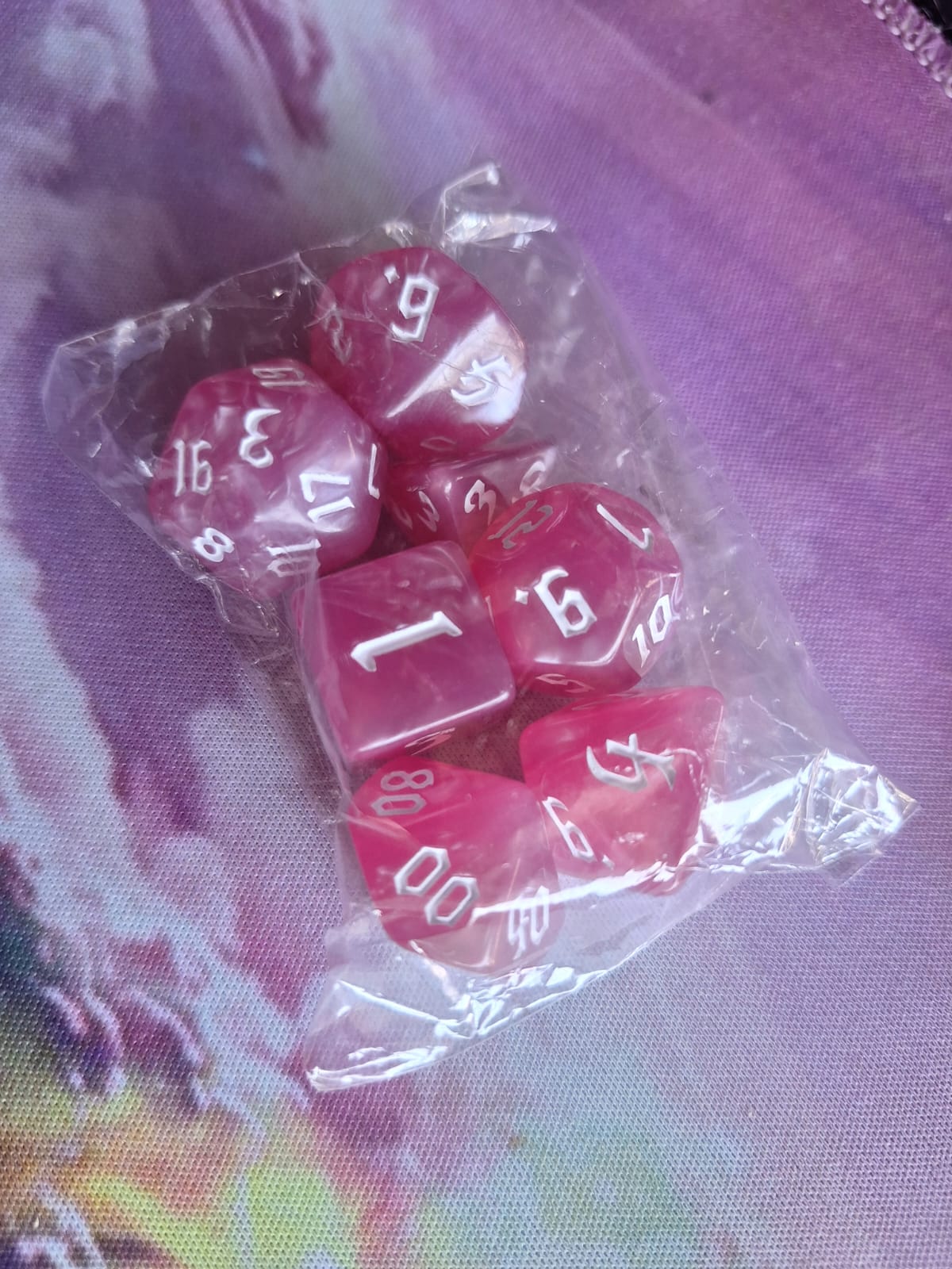 Set de Dados Rosa Candy - Blanco